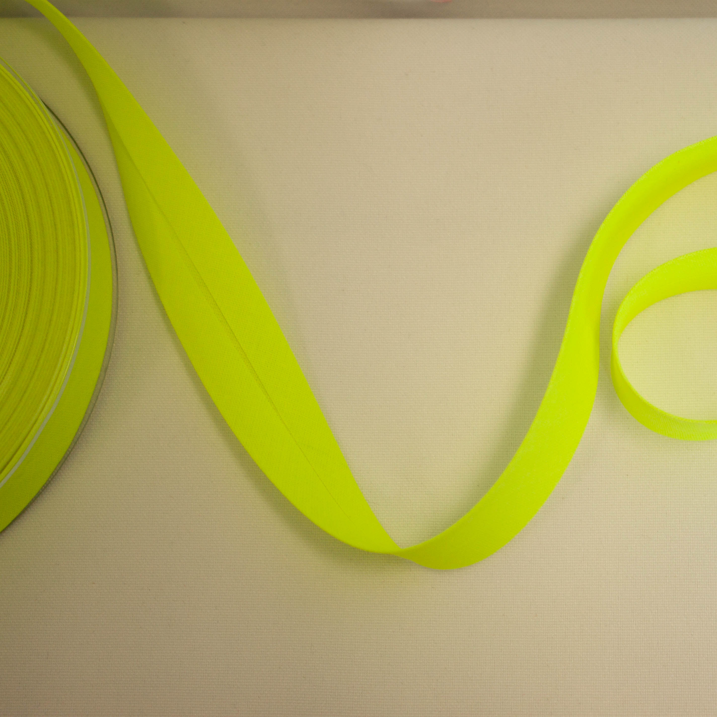 Biais - polyester - katoen 2 cm - neon geel